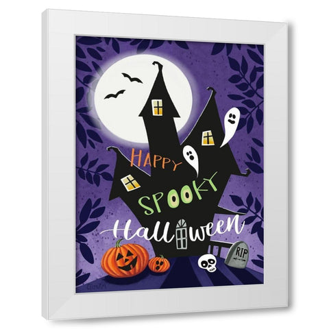 Happy Spooky White Modern Wood Framed Art Print by Tyndall, Elizabeth