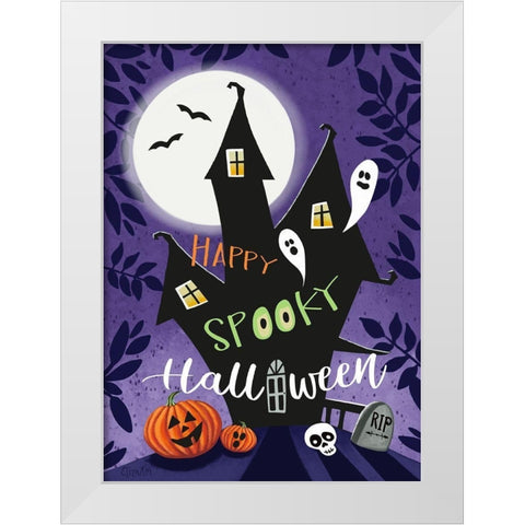 Happy Spooky White Modern Wood Framed Art Print by Tyndall, Elizabeth