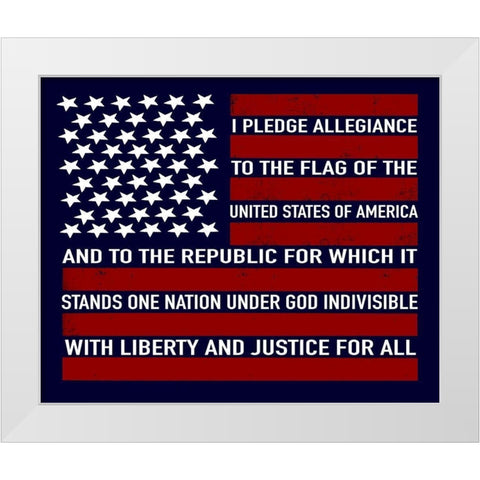 Pledge Allegiance White Modern Wood Framed Art Print by Tyndall, Elizabeth