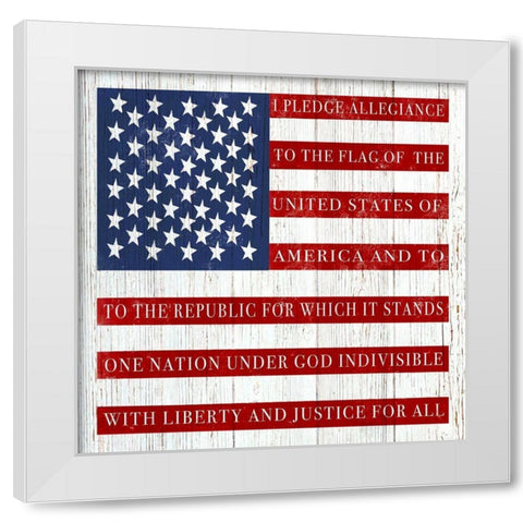 Pledge Allegiance White Modern Wood Framed Art Print by Tyndall, Elizabeth