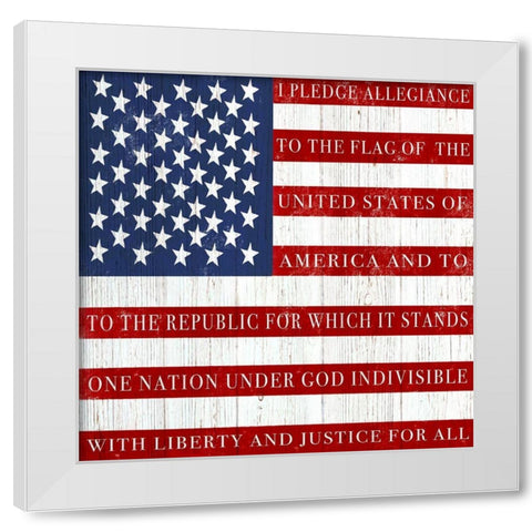 Pledge Allegiance White Modern Wood Framed Art Print by Tyndall, Elizabeth