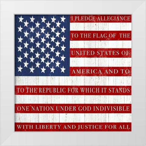 Pledge Allegiance White Modern Wood Framed Art Print by Tyndall, Elizabeth