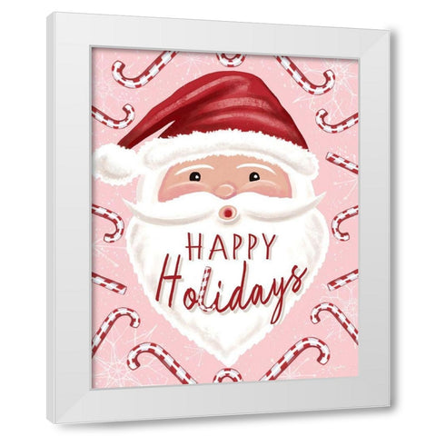 Happy Holidays White Modern Wood Framed Art Print by Tyndall, Elizabeth