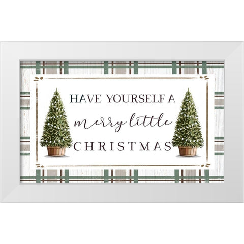 Merry Little Christmas II White Modern Wood Framed Art Print by Tyndall, Elizabeth