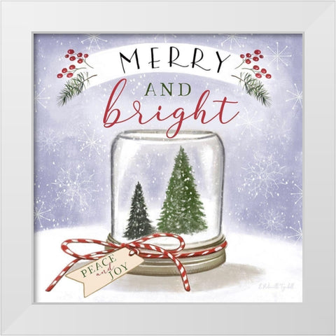 Merry and Bright White Modern Wood Framed Art Print by Tyndall, Elizabeth