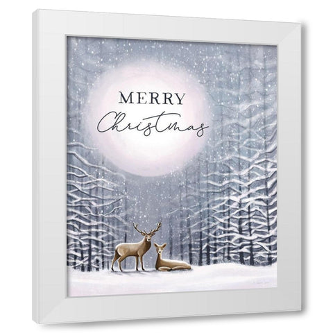 Merry Christmas White Modern Wood Framed Art Print by Tyndall, Elizabeth