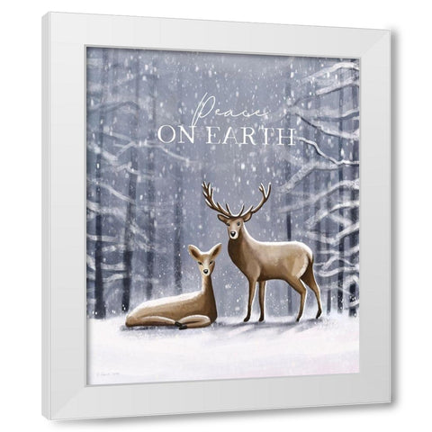 Peace on Earth White Modern Wood Framed Art Print by Tyndall, Elizabeth