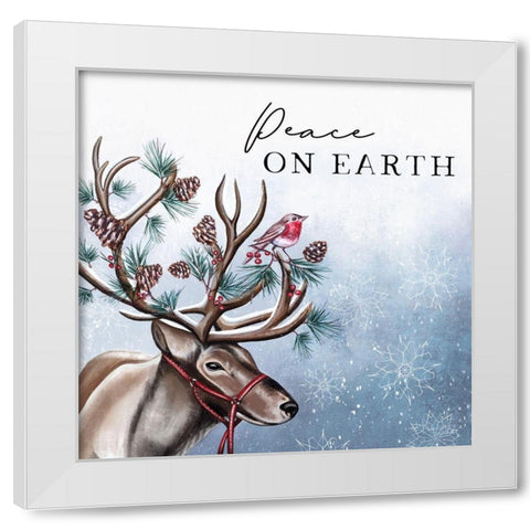 Peace on Earth White Modern Wood Framed Art Print by Tyndall, Elizabeth