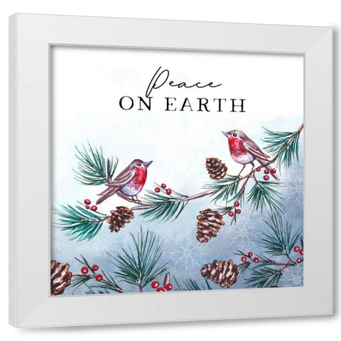 Peace on Earth White Modern Wood Framed Art Print by Tyndall, Elizabeth