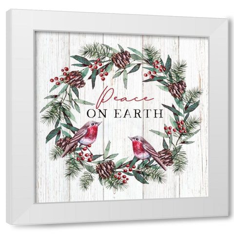 Peace on Earth White Modern Wood Framed Art Print by Tyndall, Elizabeth