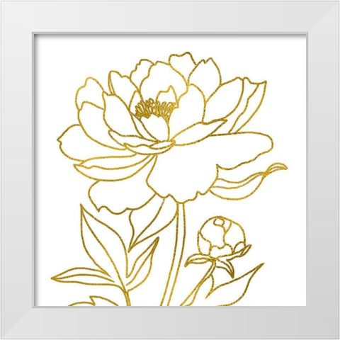 Gold Floral IV White Modern Wood Framed Art Print by Tyndall, Elizabeth