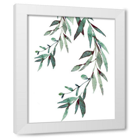 Watercolor Leaves II White Modern Wood Framed Art Print by Tyndall, Elizabeth