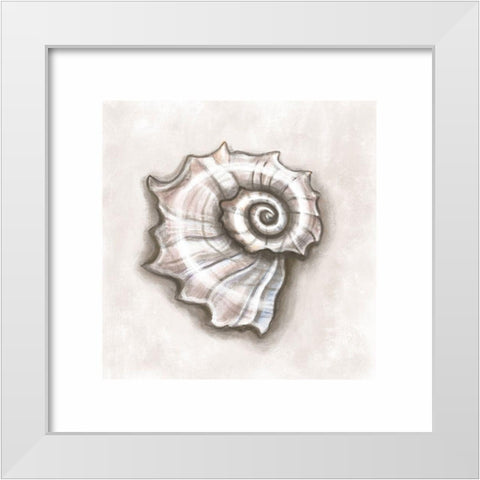 Shell I White Modern Wood Framed Art Print by Tyndall, Elizabeth