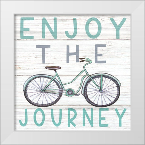 Enjoy the Journey White Modern Wood Framed Art Print by Tyndall, Elizabeth