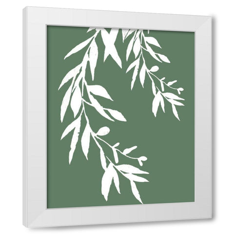 Leaves I White Modern Wood Framed Art Print by Tyndall, Elizabeth