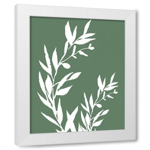 Leaves II White Modern Wood Framed Art Print by Tyndall, Elizabeth