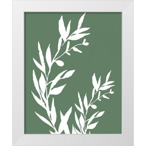 Leaves II White Modern Wood Framed Art Print by Tyndall, Elizabeth