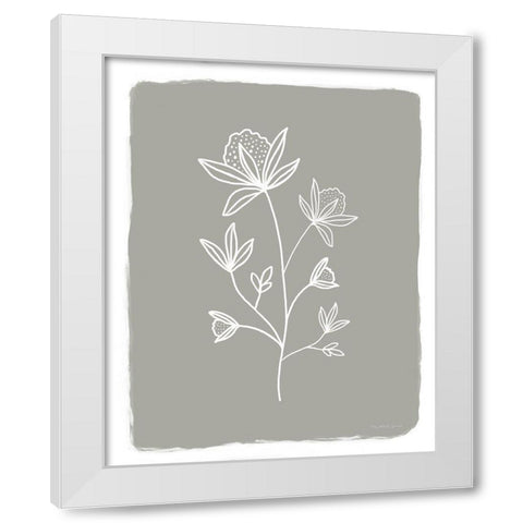 Gray Botanical I White Modern Wood Framed Art Print by Tyndall, Elizabeth