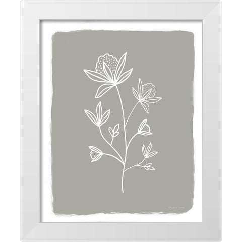Gray Botanical I White Modern Wood Framed Art Print by Tyndall, Elizabeth