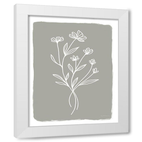 Gray Botanical III White Modern Wood Framed Art Print by Tyndall, Elizabeth