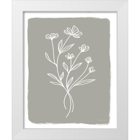 Gray Botanical III White Modern Wood Framed Art Print by Tyndall, Elizabeth