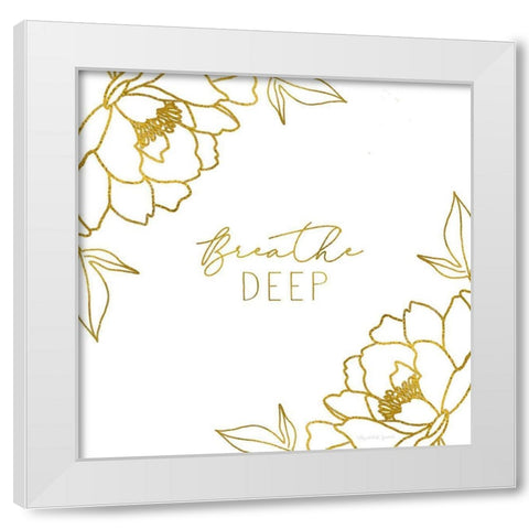 Breathe Deep White Modern Wood Framed Art Print by Tyndall, Elizabeth