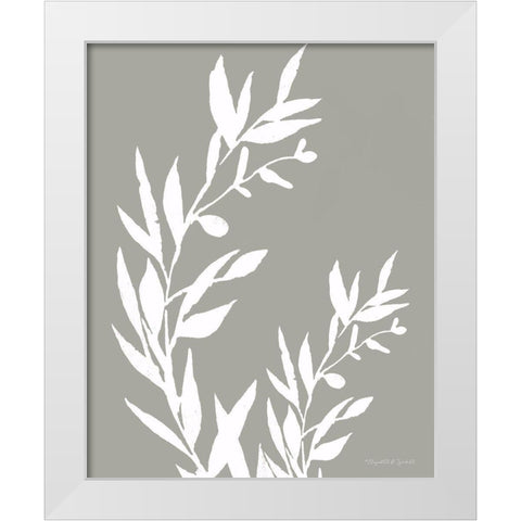 White Leaves II White Modern Wood Framed Art Print by Tyndall, Elizabeth