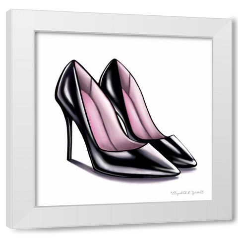 Black High Heels White Modern Wood Framed Art Print by Tyndall, Elizabeth