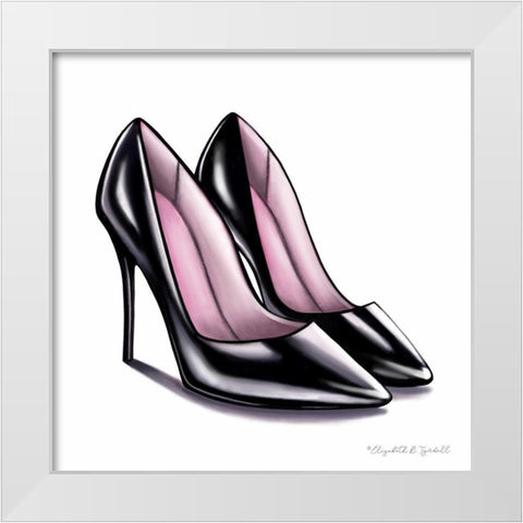 Black High Heels White Modern Wood Framed Art Print by Tyndall, Elizabeth