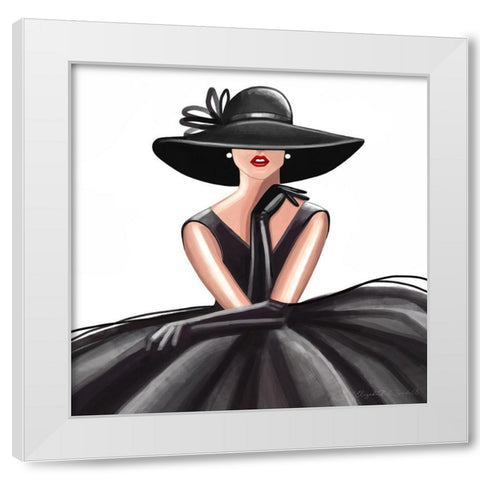 Glam Gown White Modern Wood Framed Art Print by Tyndall, Elizabeth