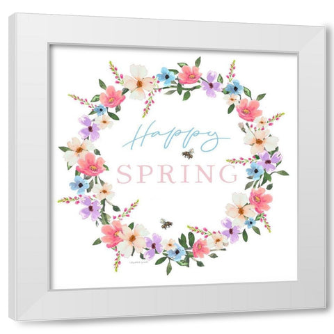 Happy Spring White Modern Wood Framed Art Print by Tyndall, Elizabeth