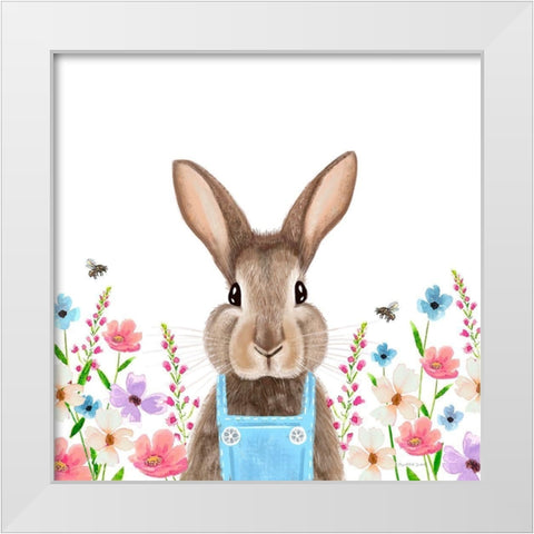 Easter Bunny White Modern Wood Framed Art Print by Tyndall, Elizabeth