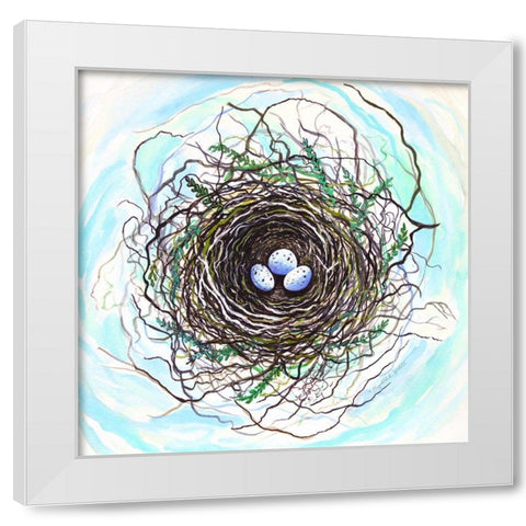 Bird Nest II White Modern Wood Framed Art Print by Tyndall, Elizabeth