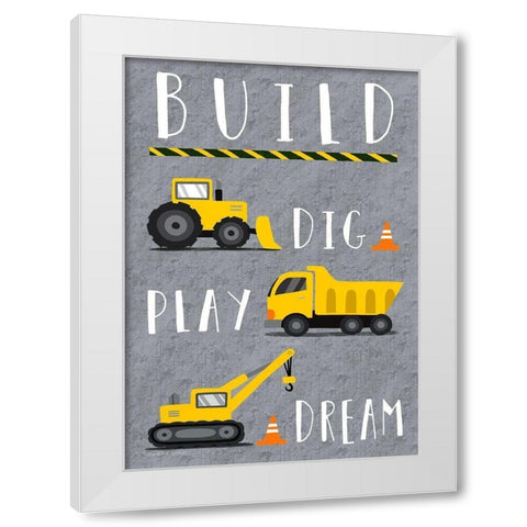 Build White Modern Wood Framed Art Print by Tyndall, Elizabeth