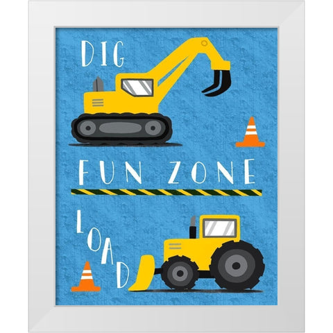 Fun Zone White Modern Wood Framed Art Print by Tyndall, Elizabeth