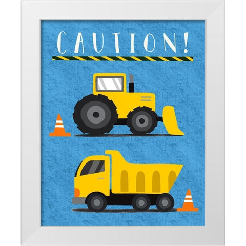 Caution White Modern Wood Framed Art Print by Tyndall, Elizabeth