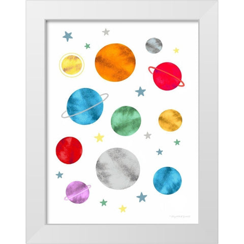 Planets White Modern Wood Framed Art Print by Tyndall, Elizabeth