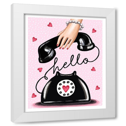 Valentine Phone White Modern Wood Framed Art Print by Tyndall, Elizabeth