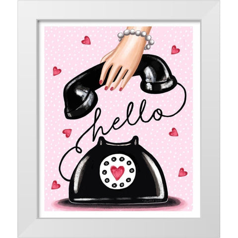 Valentine Phone White Modern Wood Framed Art Print by Tyndall, Elizabeth