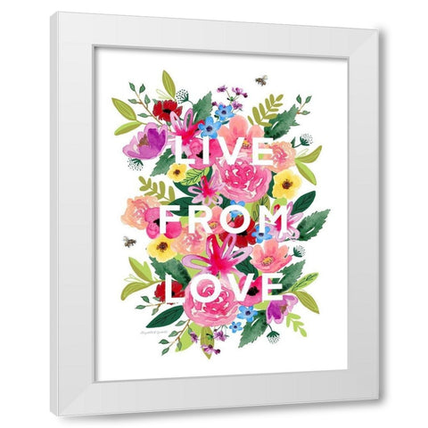 Live from Love White Modern Wood Framed Art Print by Tyndall, Elizabeth