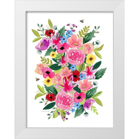 Bright Florals White Modern Wood Framed Art Print by Tyndall, Elizabeth