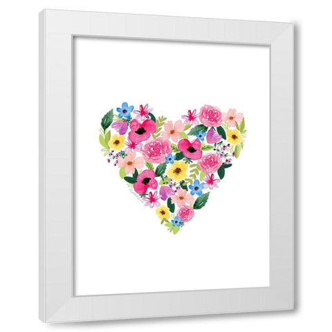 Flower Heart II White Modern Wood Framed Art Print by Tyndall, Elizabeth