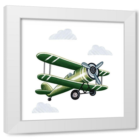 Green Plane White Modern Wood Framed Art Print by Tyndall, Elizabeth