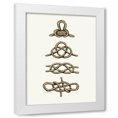 Knot So Fast II White Modern Wood Framed Art Print by Tyndall, Elizabeth