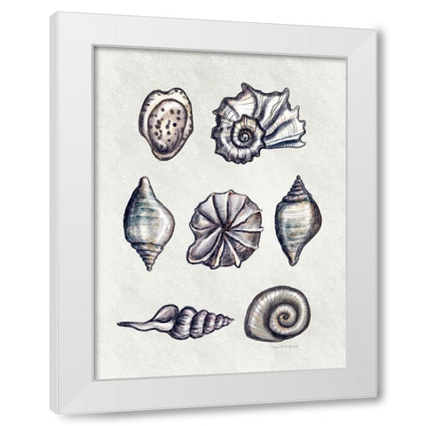 Shells II White Modern Wood Framed Art Print by Tyndall, Elizabeth