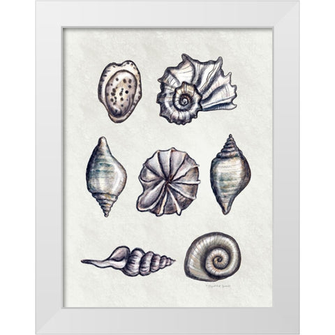 Shells II White Modern Wood Framed Art Print by Tyndall, Elizabeth