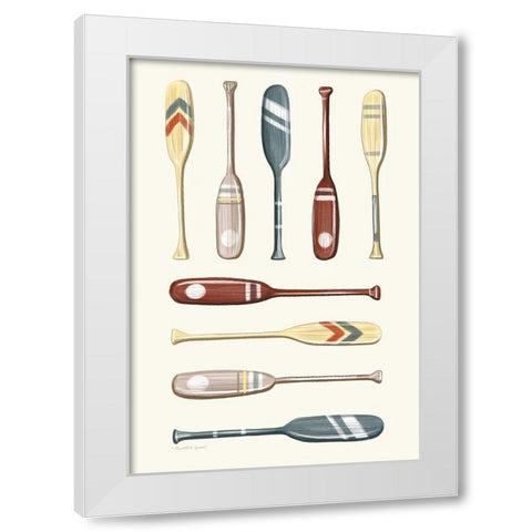 Oar Collection I White Modern Wood Framed Art Print by Tyndall, Elizabeth