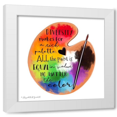 Colors of Diversity White Modern Wood Framed Art Print by Tyndall, Elizabeth