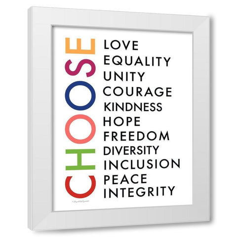 Choose Your Words White Modern Wood Framed Art Print by Tyndall, Elizabeth