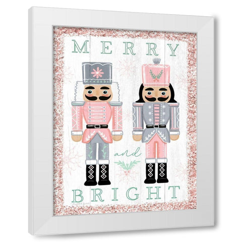 Merry and Bright White Modern Wood Framed Art Print by Tyndall, Elizabeth